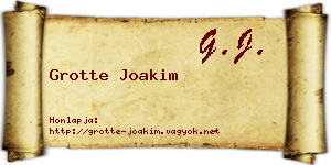 Grotte Joakim névjegykártya